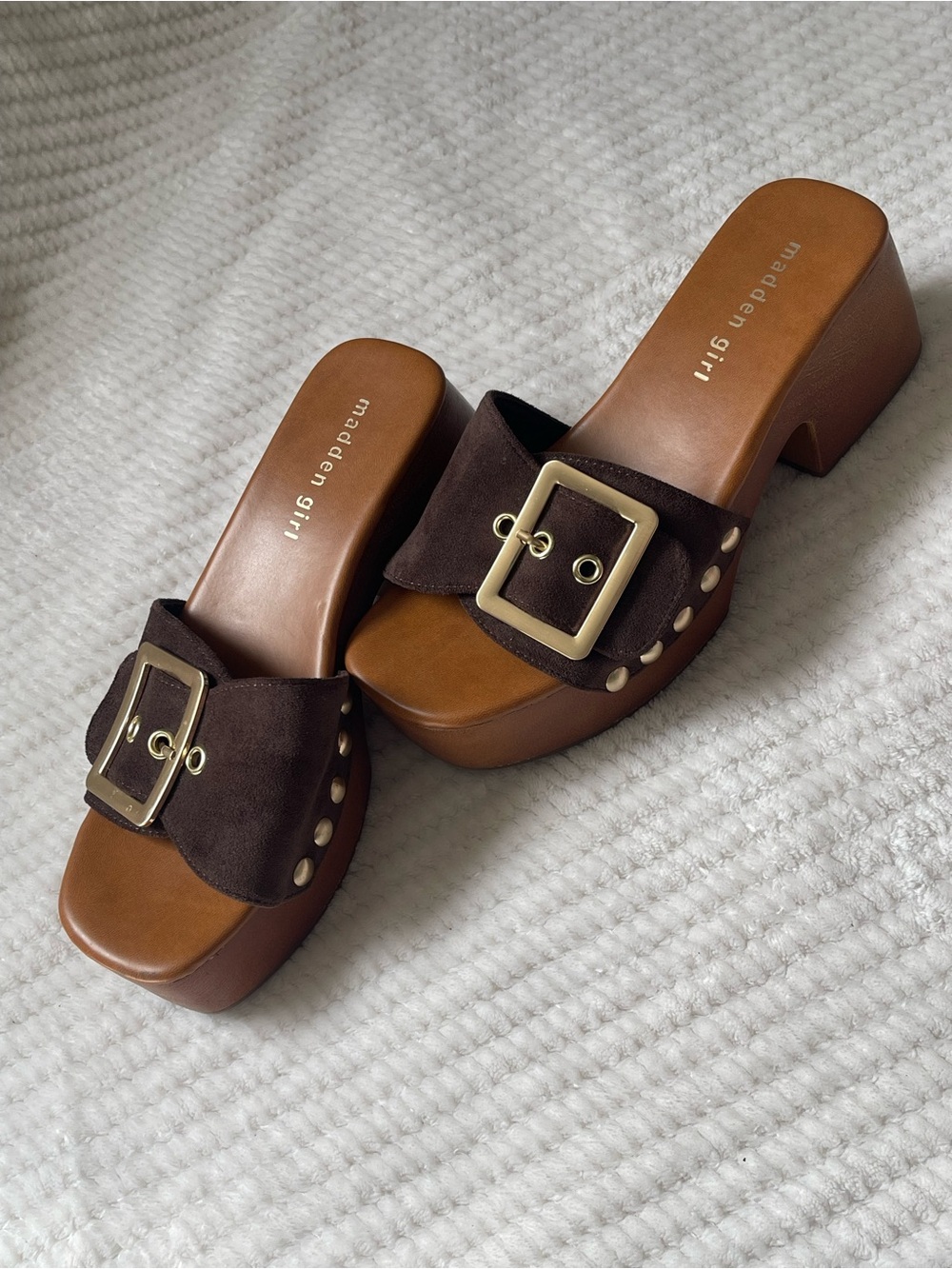 Madden Girl Dark Brown Suede woodland platform sandal - Picture 5 of 6